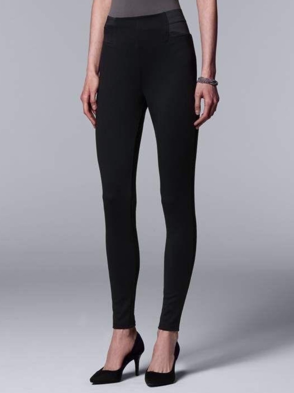 Simply Vera Vera Wang Black Pull-On Ponte Leggings Pants XL